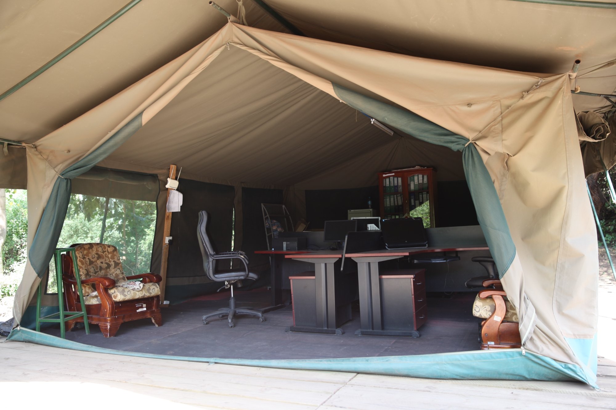 Tent like structure beige canvas roof